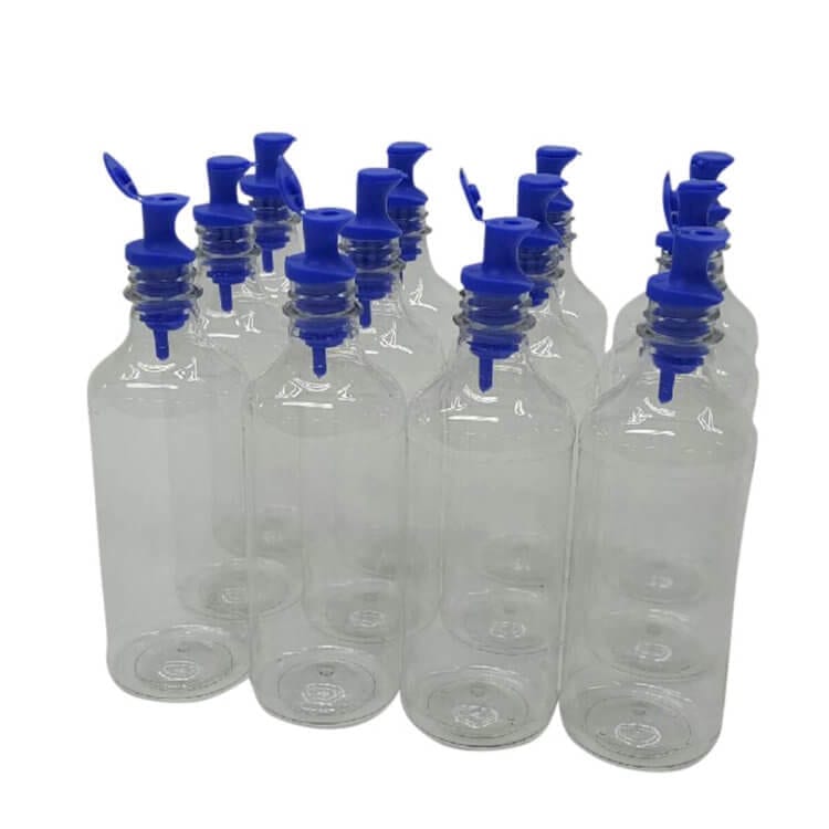 Twelve 16oz Plastic Serving Bottles w/Spout & Cap
